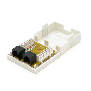 Розетка RITAR UTP 8P8C RJ45 2 порт Cat-5, накладна біла Q400 Зображення