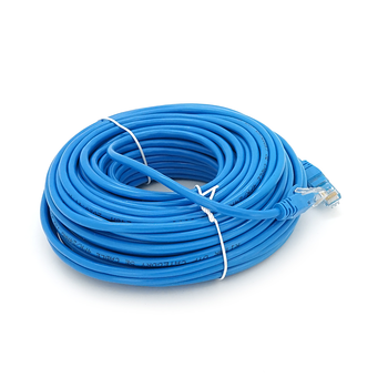 Патч-корд литий RITAR, CCA, UTP, RJ45, Cat.5e, 25m, синій Q50 Зображення