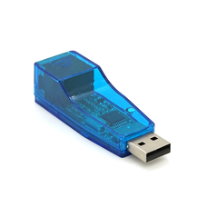 Контролер USB 2.0 to Ethernet - Мережевий адаптер 10/100Mbps, Blue, BOX Изображение