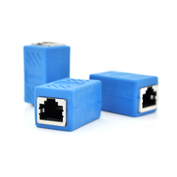 З'єднувач RJ45 8P8C мама / мама RJ45 для з'єднання кабелю, екранований, блакитний, Q50 Изображение