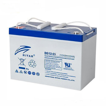 Акумуляторна батарея GEL RITAR DG12-65, Gray Case, 12V 65Ah (350 х 167 х 182) Q1/48 Зображення