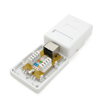 Розетка RITAR FTP 8P8C RJ45 1 порт Cat-5, накладна біла Q500 Зображення