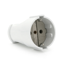 Штепсельний роз'єм з заземленням 16A 250V A102, White, Q15 Зображення