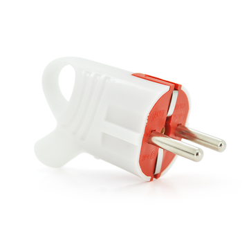 Вилка з заземленням кутова, 16A 250V A112, White, Q20 Зображення