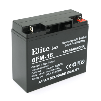 Акумуляторна батарея Elite 12V 18Ah (181х77х167 мм), 4.2кг, Black, Q4 Зображення
