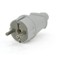 Вилка з заземленням, 16A 250V, A101, White, Q24 Изображение