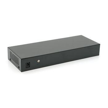 Комутатор POE 48V з 8 портами POE 100Мбіт + 2 порт Ethernet (UP-Link) 100Мбіт, корпус – метал, Black, БП в комплекті, Q18 Зображення
