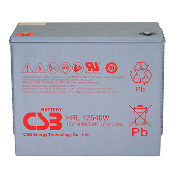 Акумуляторна батарея CSB HRL12540W, 12V 130Ah (343х170х274мм) Зображення