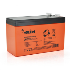 Акумуляторна батарея MERLION AGM GP1272F2 PREMIUM 12 V 7,2 Ah ( 150 x 65 x 95 (100) ) Orange Q10/420 Зображення