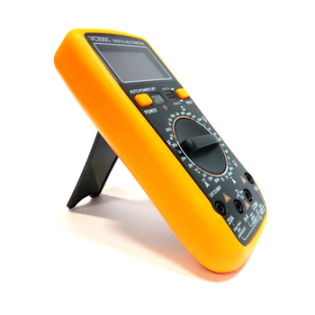 Мультиметр VC-890C Вимірювання: V (AC/DC), A (AC/DC), Ω, C, Hz, °C. Функції: Data Hold, продзвонювання, тест діодів/транзисторів. Зображення