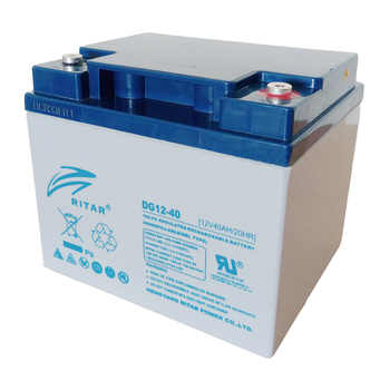 Акумуляторна батарея GEL RITAR DG12-40, Gray Case, 12V 40.0Ah ( 198 х 166 х 169 (169) ) Q1/60 Изображение