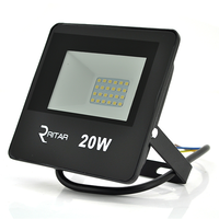 Прожектор SLIM LED RITAR RT-FLOOD20A, 20W, SMD2835, IP65, 1600Lm, 6500K (100%), Ra>70, 113*86.5*28mm, Black Зображення
