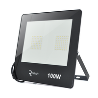 Прожектор SLIM LED RITAR RT-FLOOD100A, 100W, SMD2835, IP65, 8000Lm, 6500K (100%), Ra>70, 272*180*30mm, Black Зображення