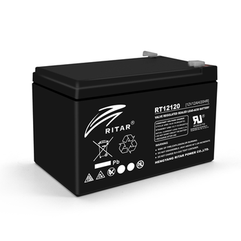 Акумуляторна батарея AGM RITAR RT12120B, Black Case, 12V 12.0Ah (151х98х 95 (101) ) Q4 Изображение