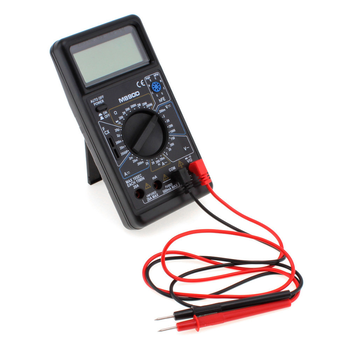 Мультиметр M-890D Вимірювання: V (AC/DC), A (AC/DC), Ω, C, hFE. Функції: продзвонювання, тест діодів, транзисторів. Изображение