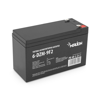 Тягова акумуляторна батарея AGM MERLION 6-DZM-9, 12V 9Ah F2, (150 x 65 x  95 (100) Изображение