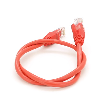 Патч-корд литий RITAR, UTP, RJ45, Cat.5e, 0,3m, червоний, Cu (мідь) Зображення