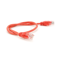 Патч-корд литий RITAR, UTP, RJ45, Cat.5e, 0,3m, червоний, Cu (мідь) Зображення