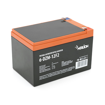 Тягова акумуляторна батарея AGM MERLION 6-DZM-12, 12V 12Ah F2 (151х98х101 мм) Orange Q3 Зображення