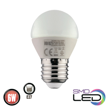 Лампа шарік ELITE SMD LED 6W 6400K Е27 480Lm 175-250V Зображення