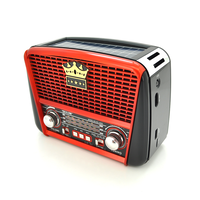 Радіоприймач GOLON RX455S, LED, 6W, AM/FM радіо, Вхід microSD, USB, живлення від 220+АКБ+2*LR20, корпус пластмас, Black/Grey, BOX Зображення