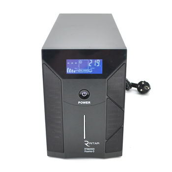 ДБЖ Ritar RTM2000 (1200W) Proxima-D LCD, AVR, 2st, 3xSCHUKO socket, 4x12V7,5Ah, metal Case Зображення