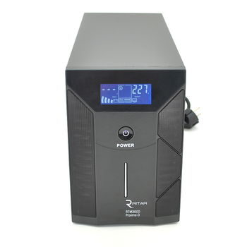 ДБЖ Ritar RTM3000 (1800W) Proxima-D, AVR, 3st, 3xSCHUKO socket, 4x12V9Ah, metal Case Q1 (500 * 245 * 350) 21,8 кг (400 * 145 * 210) Зображення