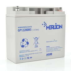 Акумуляторна батарея MERLION AGM GP12200M5 12 V 20 Ah ( 180 x 78 x 165 (168) )  Q4 Зображення