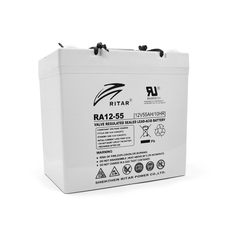 Акумуляторна батарея AGM RITAR RA12-55, Gray Case, 12V 55.0Ah ( 229 x 138 x 211 (216) ) Q1 Зображення