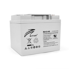 Акумуляторна батарея AGM RITAR RA12-40, Gray Case, 12V 40.0Ah ( 198 x166 x 169 ) Q1 Зображення