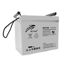 Акумуляторна батарея AGM RITAR RA12-60, Gray Case, 12V 60.0Ah ( 260 x 169 x 211 (218) ) Q1 Зображення