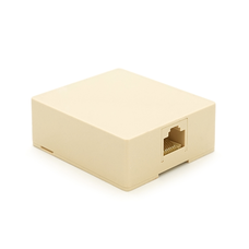 Розетка Ritar UTP 8P8C RJ45 1 порт Cat-3, бежева накладна на липучці Изображение