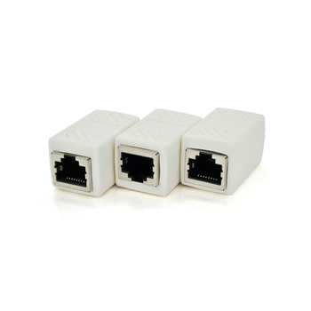 З'єднувач RJ45 8P8C мама / мама RJ45 для з'єднання кабелю, екранований, білий, Q50 Зображення