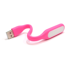 Ліхтарик гибкий для ноутбука LED USB, Pink, OEM Изображение