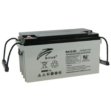 Акумуляторна батарея AGM RITAR DC12-80, Gray Case, 12V 80Ah  ( 350 x 167 x 182 ) Q1 Изображение