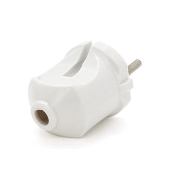 Вилка без заземлення 10А 250V A113, White, Q24 Изображение