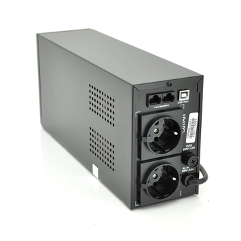 ДБЖ Ritar E-RTM600L-U (360W) ELF-L, LED, AVR, 2st, USB, 2xSCHUKO socket, 1x12V7Ah, metal Case  Q4 (370*130*210) 4,8 кг (310*85*140) Зображення