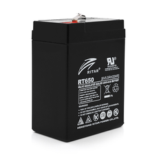Акумуляторна батарея AGM RITAR RT650, Black Case, 6V 5Ah (70х47х99 (107)) Q20 Зображення