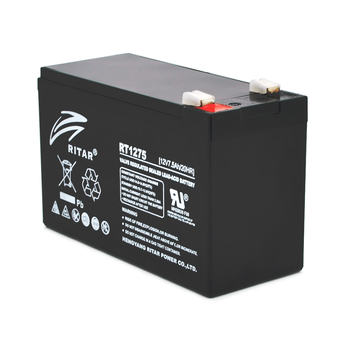 Акумуляторна батарея AGM RITAR RT1275B, Black Case, 12V 7.5Ah ( 151 х 65 х 94 (100) ) Q10 Изображение