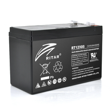 Акумуляторна батарея AGM RITAR RT1290B, Black Case, 12V 9.0Ah ( 151 х 65 х 94 (100) ) Q10 Зображення