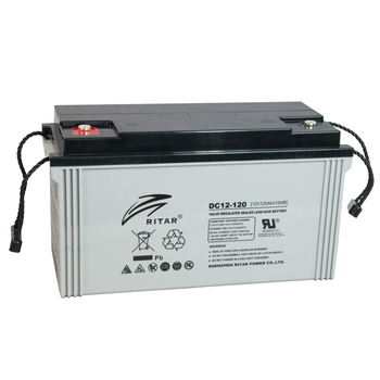 Акумуляторна батарея AGM RITAR DC12-120, Gray Case, 12V 120Ah ( 407 x 177 x 225 ) Q1/30 Зображення