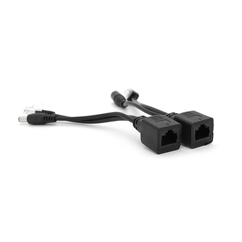 POE інжектор пасивний (пара) 802.3at (30Вт) з портами Ethernet 10/100Mbps, black, OEM Q50 Изображение