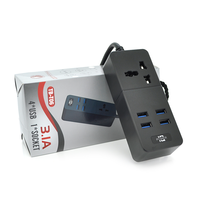 Мережевий фільтр ТВ-Т06, 1 розетка + 4 USB, 2 м, перетин 3х0,75мм, 2500W, Black, Box Изображение