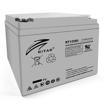 Акумуляторна батарея AGM RITAR RT12280 M5, Gray Case, 12V 28Ah (166х178х125) Q4 Зображення