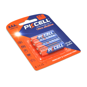 Батарейка лужна PKCELL 1.5V AAA/LR03, 4 штуки в блістері, Q12/144 Зображення