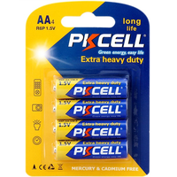 Батарейка сольова PKCELL 1.5V AA / R6, 4 штуки в блістері ціна за блістер, Q12/144 Изображение