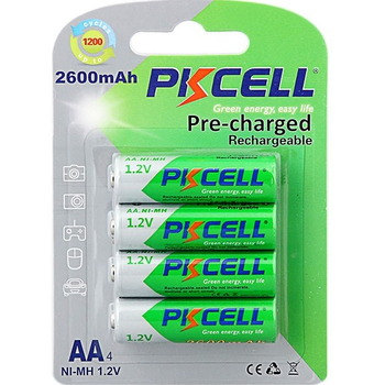 Акумулятор PKCELL 1.2V AA 2600mAh NiMH Already Charged, 4 штуки у блістері ціна за блістер, Q12 Зображення
