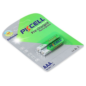 Акумулятор PKCELL 1.2V AAA 600mAh NiMH Already Charged, 2 штуки у блістері ціна за блістер, Q12 Зображення