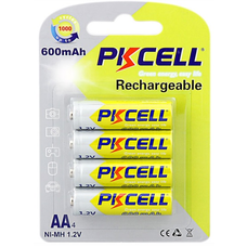 Акумулятор PKCELL 1.2V AA 600mAh NiMH Rechargeable Battery, 4 штуки у блістері ціна за блістер, Q12 Зображення