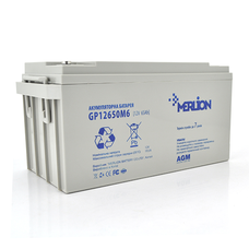 Акумуляторна батарея MERLION AGM GP12650M6 12 V 65 Ah 18 кг ( 350 x 165 x 165 )  White Q1 Зображення